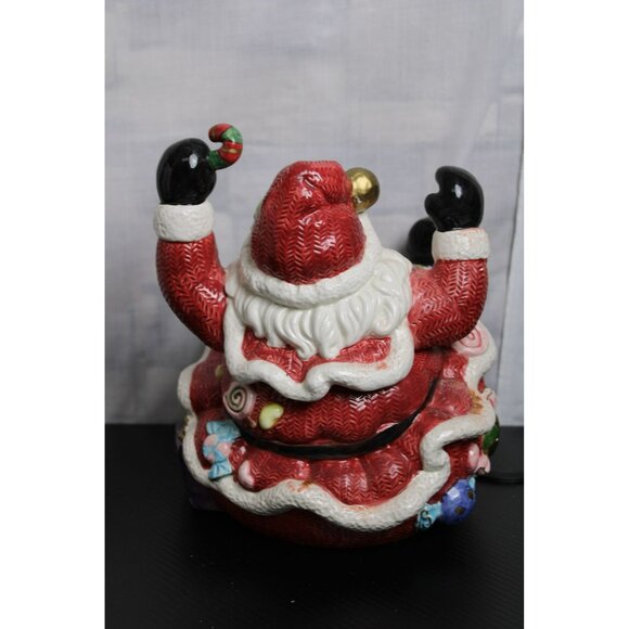 Fitz And Floyd 1996 Whimsical Merry And Bright Santa Cookie Jar - Picture 3 of 9